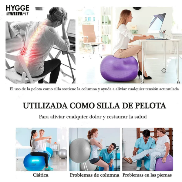 Pelota de Esferodinamia 65CM Hyggefit - Imagen 6