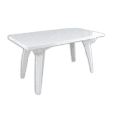 Mesa Rectangular Reforzada con Alma de Acero Blanca
