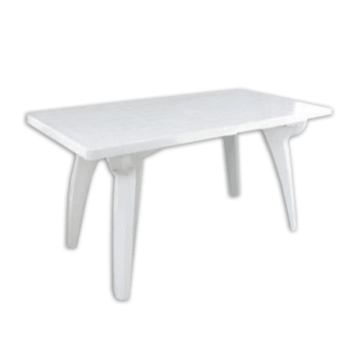 Mesa Rectangular Reforzada con Alma de Acero Blanca