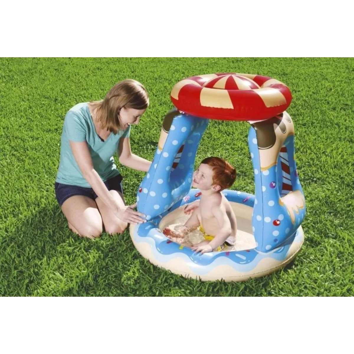 Pileta Inflable Con Techo Bestway Redonda Niños Candy - Imagen 2