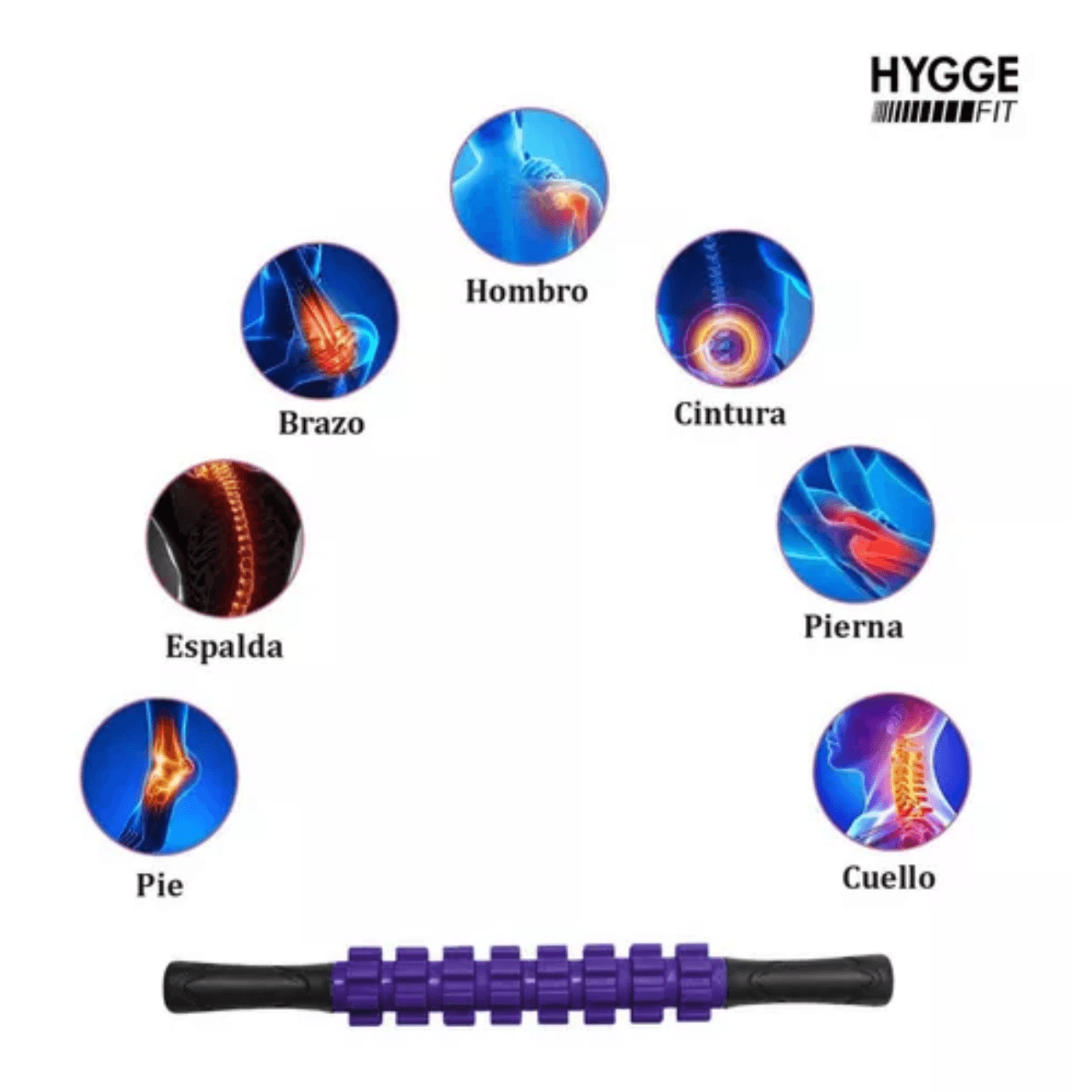 Barra Rodillo Masajeador Hygge Fit Kinesiología - Imagen 3