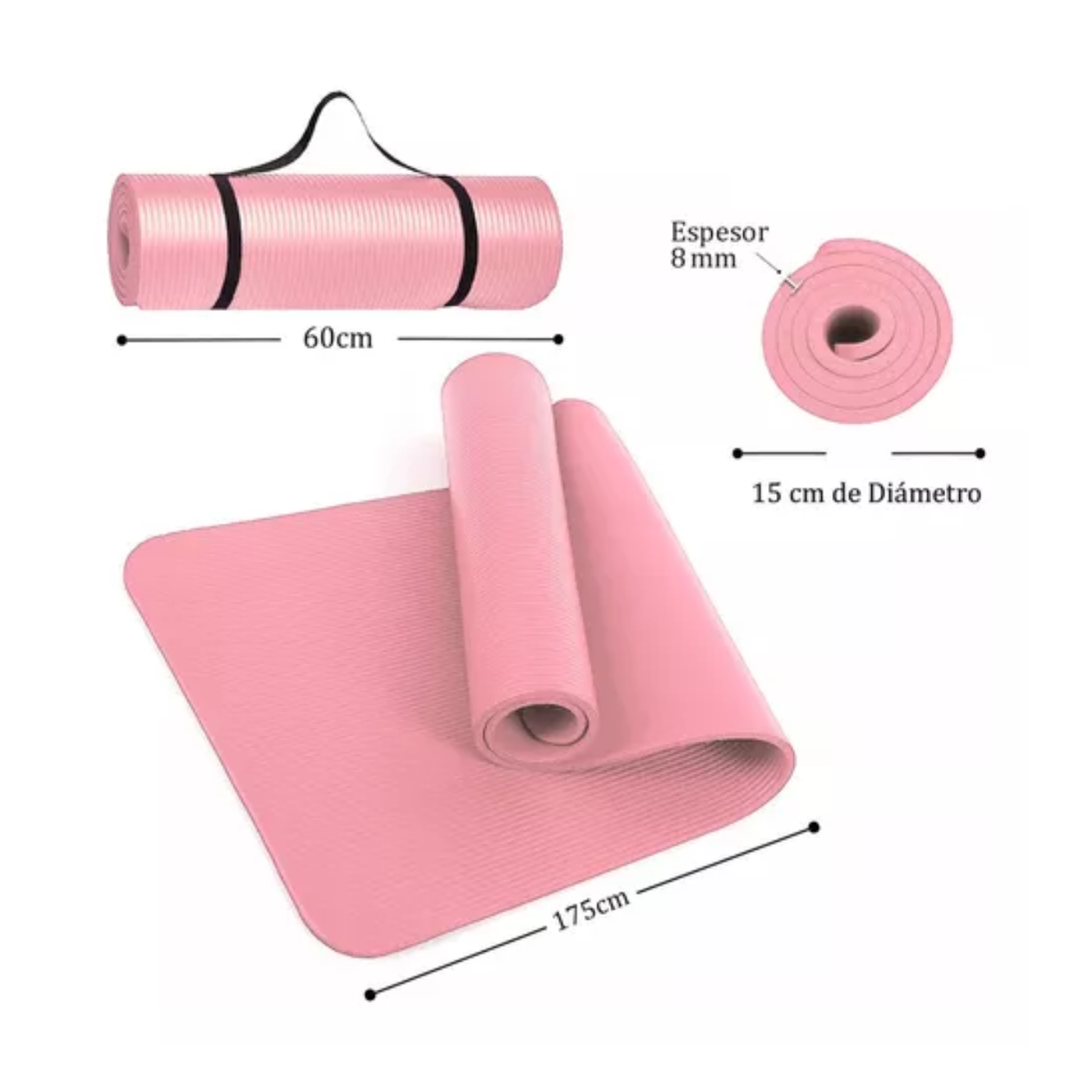 Colchoneta Mat Yoga 8mm NBR - Imagen 10