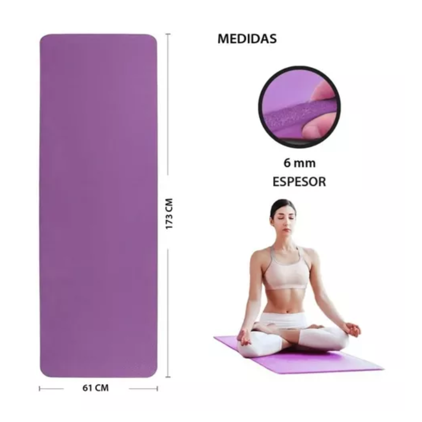 Colchoneta Mat Yoga 6mm Goma Eva - Imagen 4