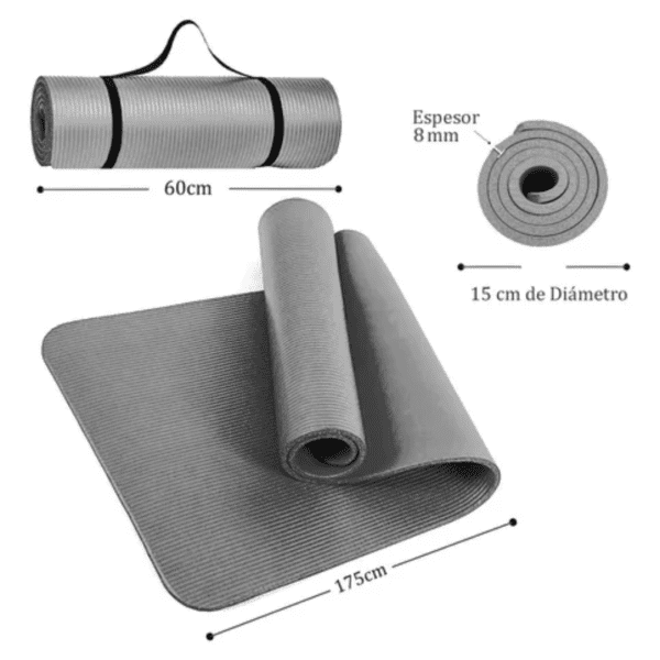 Colchoneta Mat Yoga 8mm NBR - Imagen 2