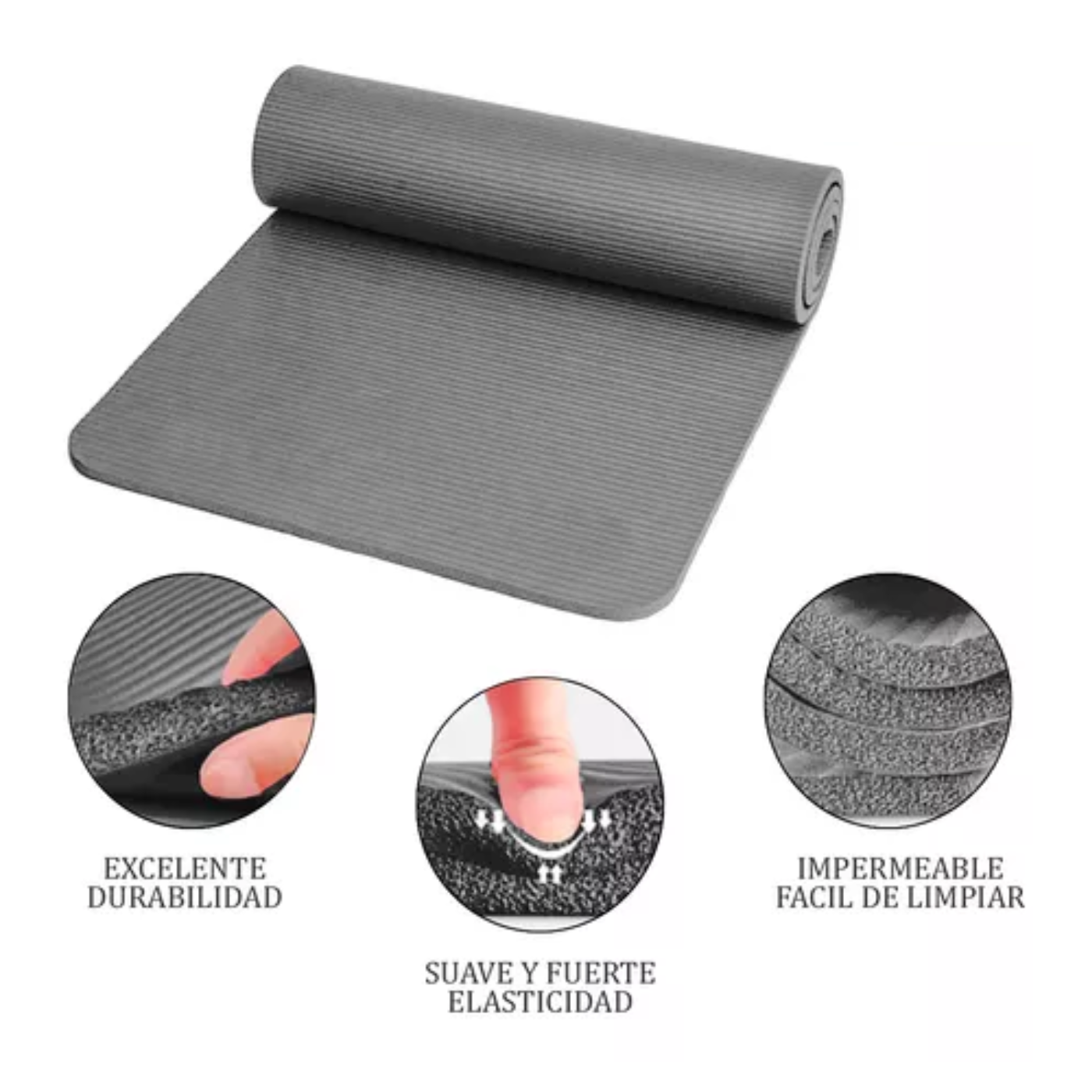 Colchoneta Mat Yoga 8mm NBR - Imagen 4