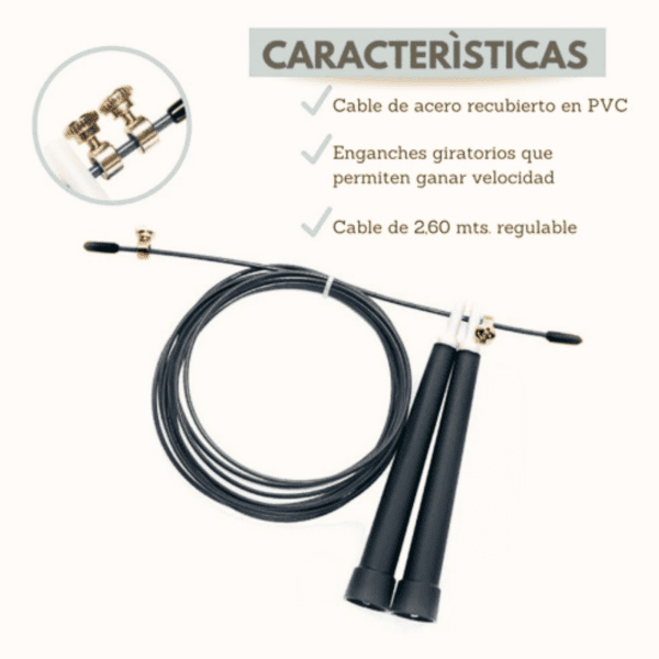 Soga De Salto Speed Rope Cable De Acero Rulemanes - Imagen 3