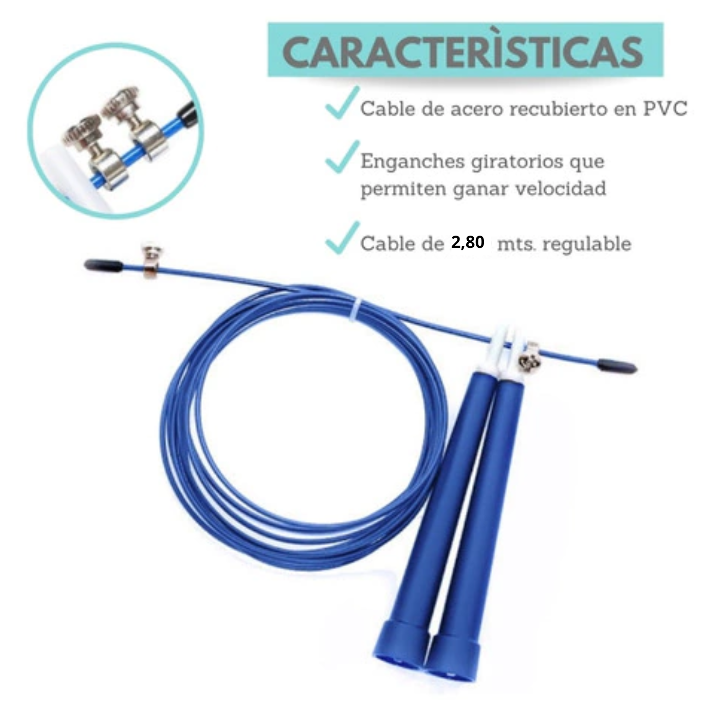 Soga De Salto Speed Rope Cable De Acero Rulemanes - Imagen 13