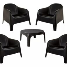 Combo 4 Sillones Skarpo + Mesa Ratona Plástico Mascardi