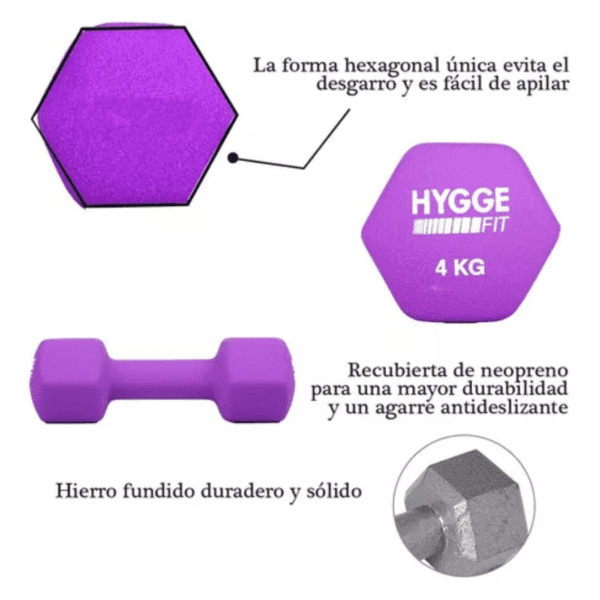 Mancuerna 04Kg Recubierta De Neoprene Hygge - Imagen 2
