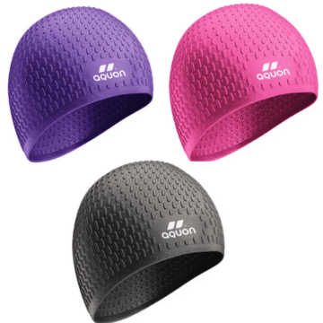 Gorro De Natación Aquon Bubble Silicona Pelo Largo