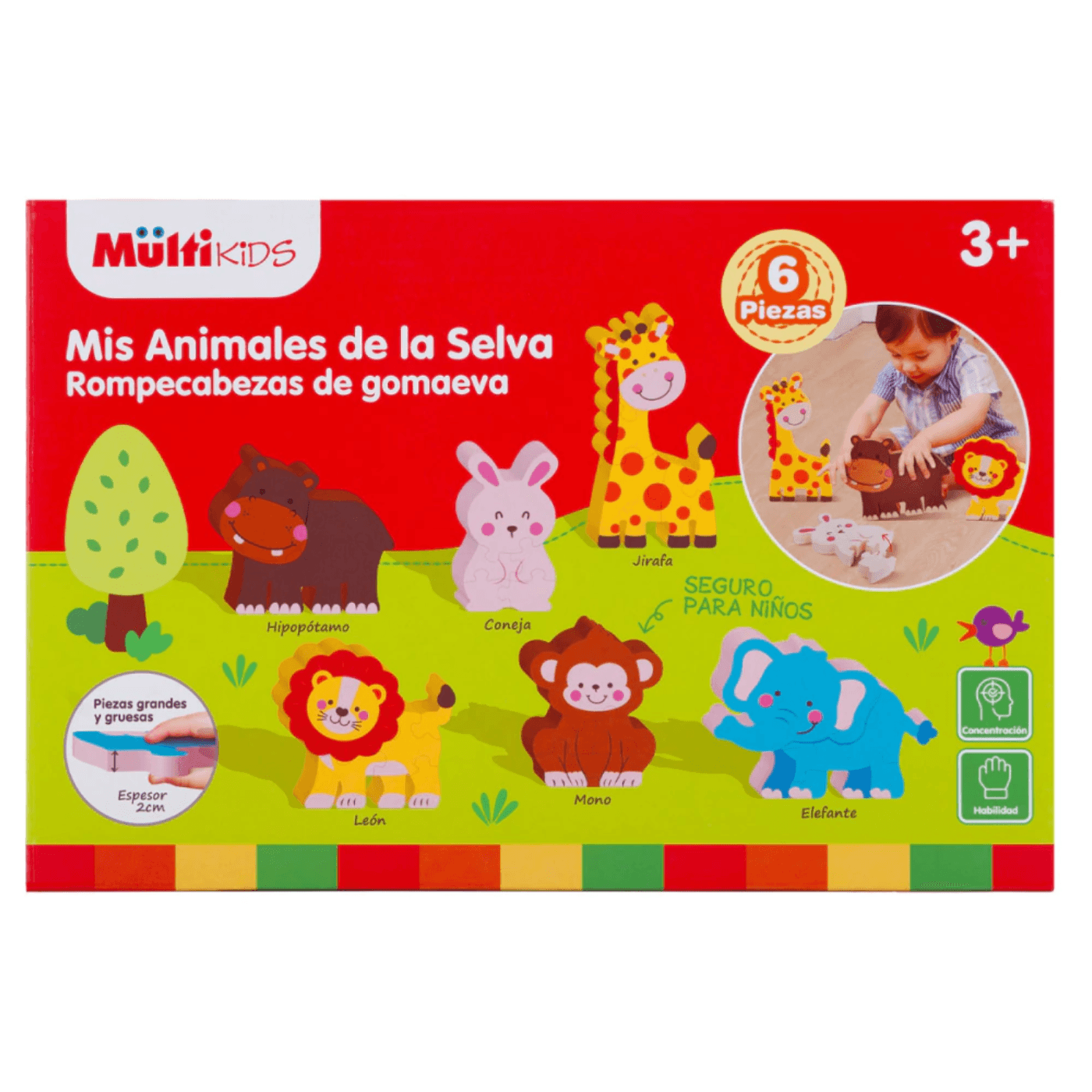 Rompecabezas De Goma Eva Animales De La Selva Infantil - Imagen 4