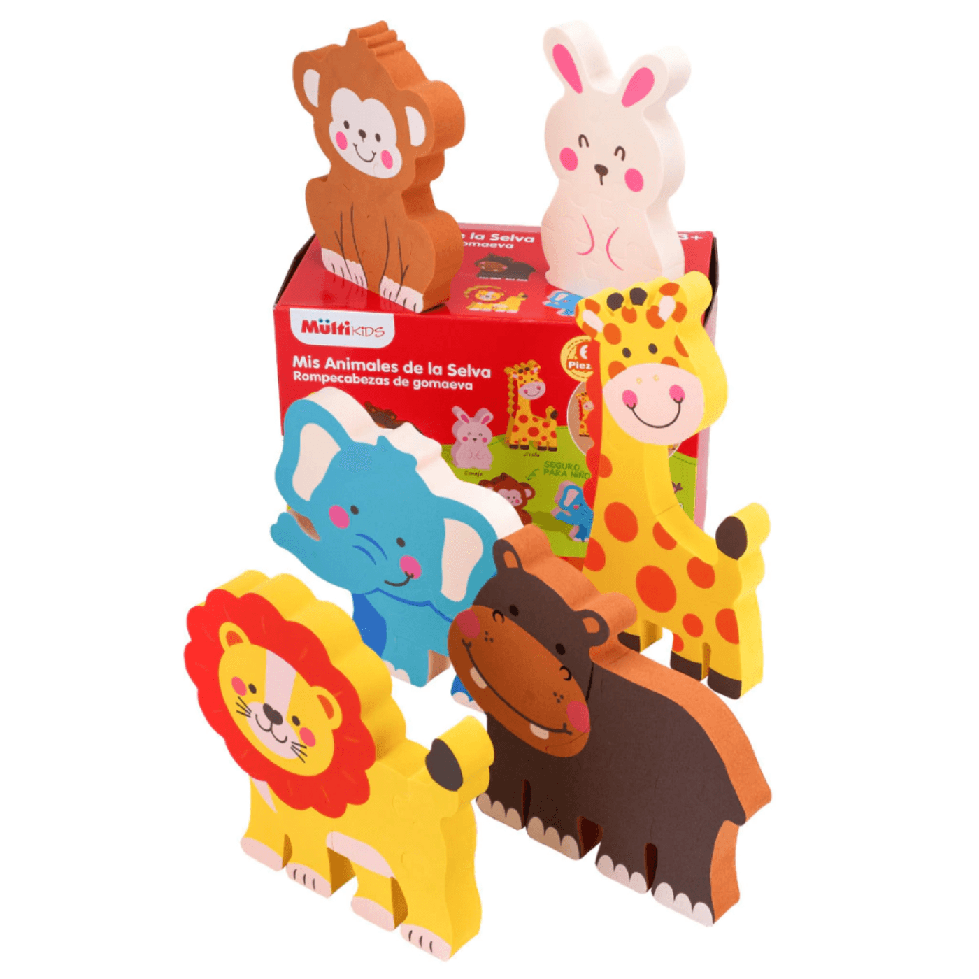Rompecabezas De Goma Eva Animales De La Selva Infantil - Imagen 2