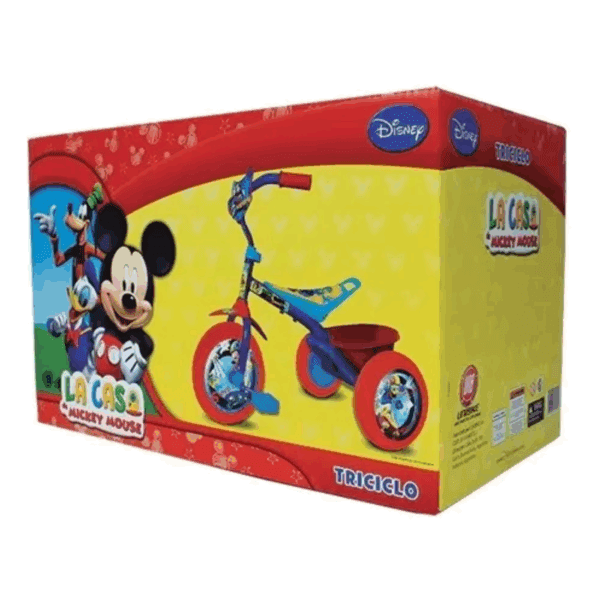 Triciclo Infantil De Metal Con Canasto Mickey Mouse - Imagen 2