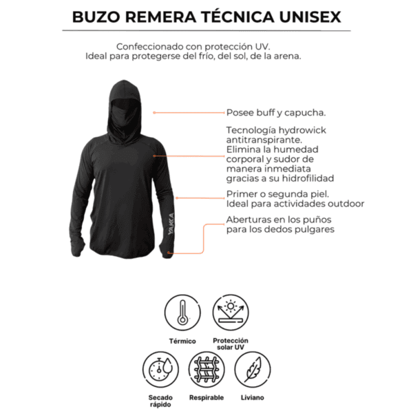 Remera Buzo Con Capucha Y Cuello Yakka - Imagen 14