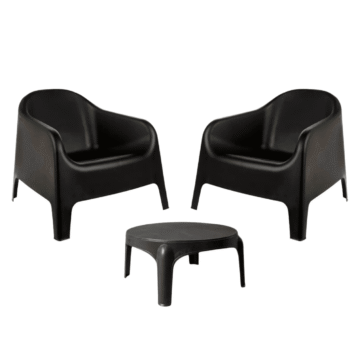 Combo 2 Sillones Skarpo + Mesa Ratona Plástico Mascardi