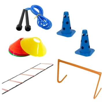 Kit Entrenamiento Conos tortuga y ranurados 20cm + Escalera 5 peldaños + Valla 15cm + Soga Salto