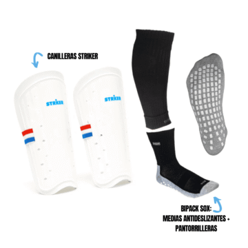 Kit Fútbol Medias antideslizantes + Canilleras