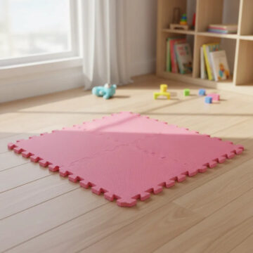 Pisos de goma EVA Hyggefit 50 × 50 cm, 10 mm — pack de 4 con bordes